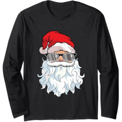 Рубашка с длинным рукавом Santa Claus Cool Christmas Santa, черная