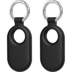 Держатель для отслеживания меток Maecker, совместимый с Samsung Galaxy SmartTag2 Case Keyring Ring Item Finder Accessories Pack of 2 - Black
