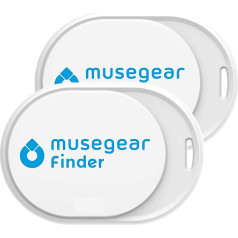 Musegear Key Finder Mini с Bluetooth App I Key Finder Loud для мобильного телефона в белом цвете в упаковке из 2 I Для iOS и Android I Найти ключи