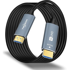 Twozoh Оптоволоконный кабель HDMI 50 м, оптический кабель HDMI 2.0 4K/60 Гц (4:4:4 HDR10 HDCP2.2) 1440p 144 Гц 18 Гбит/с Высокоскоростной оптоволоконный кабель HDMI UHD