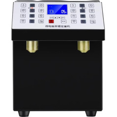 ASSYA Doppelkopf-Sirupspender, kommerzielle vollautomatische Doppelzylinder-Fructose-Dosiermaschine, 24-Grid-Speicherknopf,Schwarz