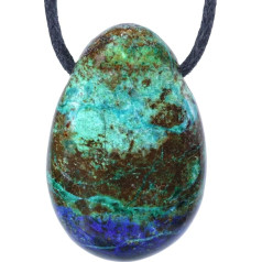 Lebensquelle Plus Азурит Малахит, сверленые галтованный камень кулон с хлопковой лентой, высокое качество драгоценный камень кулон, камень, лунный