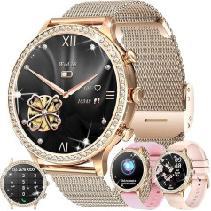 Женские Smartwatch с функцией телефона, 1.32 Фитнес-часы Diamond женские фитнес-трекер часы с менструальным циклом, пульс, SpO2, монитор сна, шагомер, ча