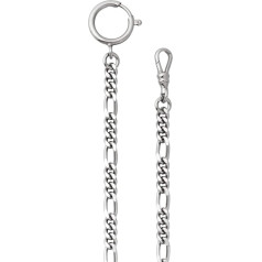 Цепочка для карманных часов 5 мм Figaro P49, серебро, классика