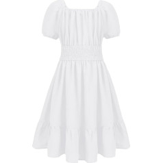 Arshiner Девушки Партии Платье Элегантный Короткий Рукав Летние Платья Дети Простой A Line Повседневное Платье Оборка Принцесса Платье Галстук 