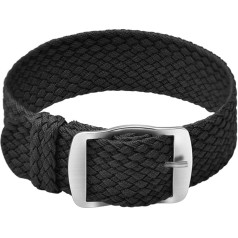ULLCHRO Унисекс браслет из нейлона Perlon с серебряной пряжкой из нержавеющей стали