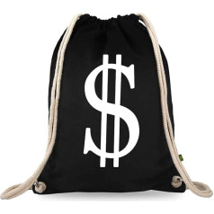 Turnbeutelliebe® Gym Bag with Saying - Various Designs - Printed - Cotton Black - Sports Bag - Backpack - Approx. 12 Litres - 37 x 46 cm