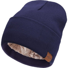 DRESHOW Beanie Hat для мужчин и женщин, теплая зимняя шапка с мягкой атласной подкладкой, унисекс, растягивающаяся шапка с отворотами, вязаная шапк