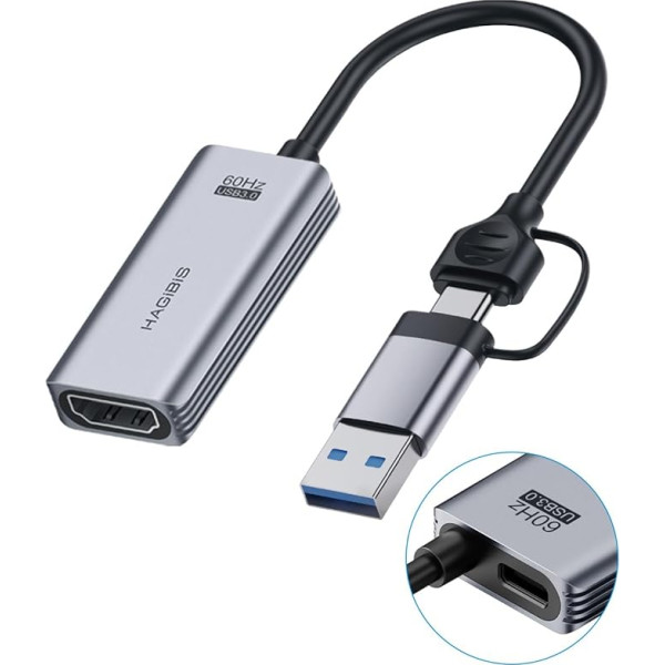Hagibis USB 3.0 Карта видеозахвата HDMI на USB/USB C 1080P HD 60fps прямой эфир и запись видео аудио игры граббер MS2130 чип для Switch Xbox PS4/5 прямые трансляции, игры, 