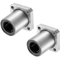 QUARKZMAN LMK20UU Линейные шарикоподшипники x 2 шт. хромированная сталь квадратный фланец для 3D принтера и ЧПУ [20 мм диаметр отверстия 32 мм AD 42 мм дли