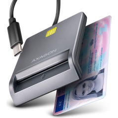 Axagon Считыватель идентификационных карт Cre-sm3tc usb-c, кабель 1,2 м