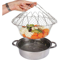 Складная корзина для жарки, сетка для жарки из нержавеющей стали, фильтр для картофеля фри, картофелемялки, жареных продуктов, кухни, 9,3 x 3,7 