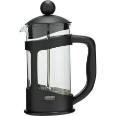 Glow Classic Continental 1 Litre Black Cafetière - премиальная ручная кофеварка на 4 чашки с закаленным ударопрочным стеклом и поршневым фильтром для молотых зе