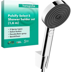 Душевой комплект hansgrohe Pulsify Select S со шлангом и кронштейном, ручной душ с 3 видами струй, расслабляющий, хром