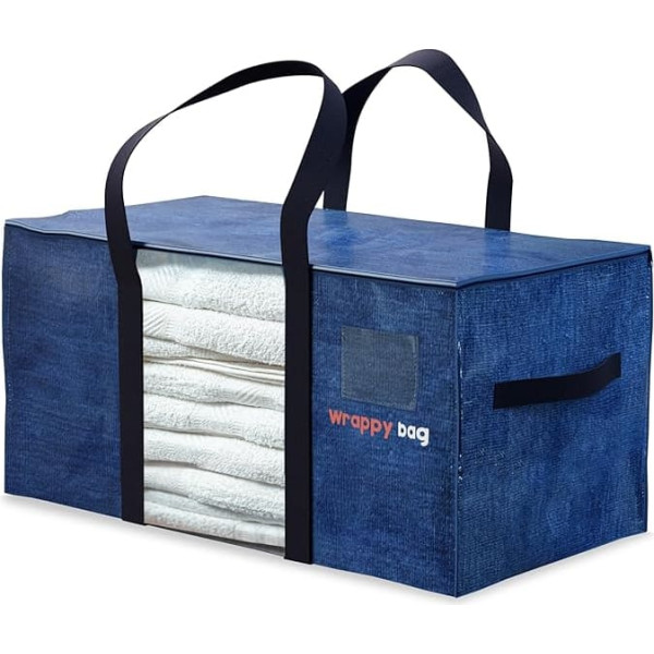 Упаковка из 8 мешков для хранения XXL - смотровое окно - мешки для переезда / путешествий - прочные, толстые и водонепроницаемые с усиленными р