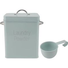 Металлическая коробка для хранения с большой емкостью и ручками, контейнер из нержавеющей стали с ложкой, для моющего средства, риса, корма