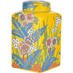 Sungmor Декоративная керамическая банка для имбиря с крышкой, квадратная керамическая банка для хранения, чайная канистра, фарфоровая ваза с 