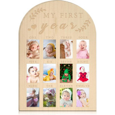 hongpar Мой Первый Год Фото Дисплей Деревянная Доска Ребенок Первый Год Фото Рамка Вехи Доска 12 Месяцев Ребенок Картинка Рамка 1 День Рождения 
