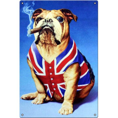 Boggevi Kells Бульдог Union Jack Британский Ретро Металлический Знак Алюминиевый Знак Винтаж Бар Паб Человек Пещера Олово Знак Подарок 200 мм x 300 мм TPH00
