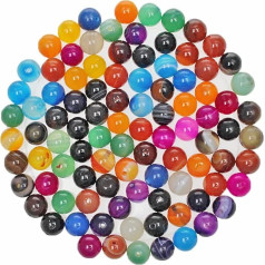 MJDCB 200 шт. 8 мм камень бисер набор круглый свободный полудрагоценный камень бисер 10 цветов полосатый агат для браслет ожерелье серьги ювелир