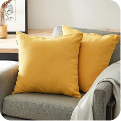 Декоративные чехлы для подушек, 65 x 65 см, комплект из 2, желтый, декор постельного белья, пушистые, чехлы для подушек из шенилла, симпатичные, 