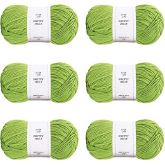 Pretty Jolly Soft Acrylic Yarn 6 x 50g Assorted Colors Sport Weight Candy Yarn for Crochet Knitting 4 Ply Yarn for DIY Projects Beginners Crochet Kit for Kids or Adults (6x140