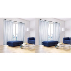 Шторы-плиссе Relaxdays, комплект из 2, вуаль, полупрозрачные шторы, однотонные, полиэстер, В x Ш 245 x 140 см, серебристый (комплект из 2)