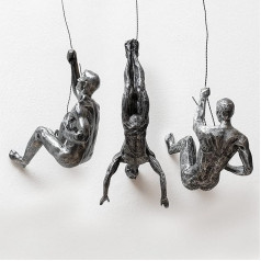 Gute Wall Art 3 Pieces Climbing Man Wall Art Decoration Sculpture (Set of 3) - Perfect Home Decor Gift, Climber Man Wall Art, Sculpture, Decoration, Statue, Figure, Home & Home &
