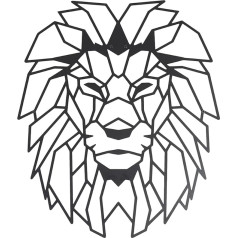 Настенное украшение Lion Black - 50 x 42 см - Водонепроницаемый, простой, современный - Для использования на улице и в помещении - Металлическое укра