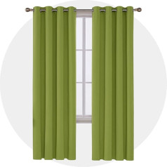 Deconovo Blackout Штора блэкаут для спальни или гостиной люверсы теплоизоляция освещение уменьшает падение 52 x 84 дюймов лайм зеленый