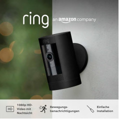 Ring Outdoor Camera (Ring Stick Up Cam Battery), Black, Works with Alexa + The New Echo Show 5 (3rd Gen) | Anthracite - Smart Home Starter Pack