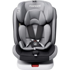 Fourward ECE R129 Детское автокресло с возможностью поворота на 360°, Isofix и откидывающимся положением, группа 0+1/2/3 (9-36 кг/0-12 лет), 5-точечный ремень бе