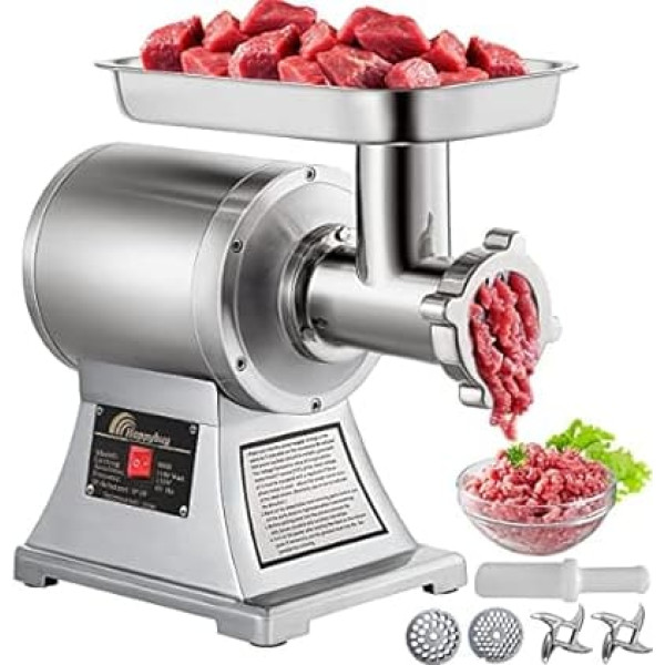 Электрическая мясорубка 1100 Вт, мясорубка 250 кг в час, электрическая колбасная машина 448 x 210 x 387 мм, колбасная машина из нержавеющей стали 193 о