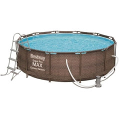 Bestway Steel Pro Max Frame Pool Complete Set Deluxe Round Rattan Look 366 x 100 см