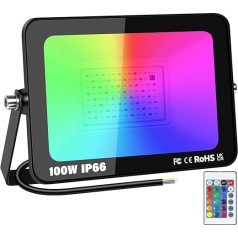 100W RGB Открытый светодиодный заливной свет с пультом дистанционного управления, 16 цветов, 4 режима, функция памяти, открытый/внутренний зали