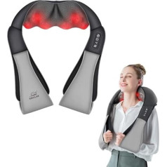 Snailax Шиацу массажер для шеи с подогревом, массажер для шеи и плеч, электрический 4D вращающийся массажер для спины, массажер для дома, офиса, 