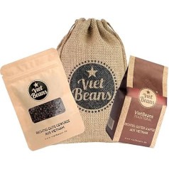 Подарочный кофе VietBeans в джутовом мешке - подарок на день рождения для женщин, мужчин и папы - молотый кофе 250 г и черный перец - готовый подаро