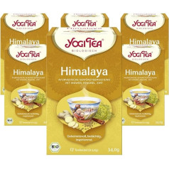 Yogi Tea, Himalaya Chai, аюрведический органический пряный чай без кофеина, смесь имбиря, фенхеля и корицы, Yogi Tea Pack of 6, 6 x 17 пакетиков (всего 102 пакетика