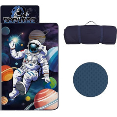 Детский спальный мешок с подушкой на молнии, складной детский спальный мешок со съемной подушкой для девочек и мальчиков, легко чистящийся