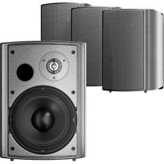 STUDIOFINIX 6.5 дюймов 800 Вт Водонепроницаемый Открытый Динамик Настенный Динамик для Дома Патио Крыльцо Сад Крытый Патио (2 Пары, Черный)