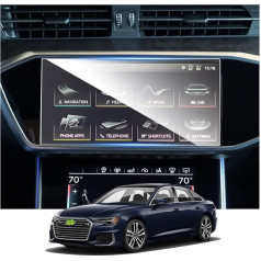 RUIYA Совместимость с Audi A6 A7 2019-2023 Navigation Screen Protector, 10.1 дюймов Navigation Screen Protector HD закаленное стекло A6 защитная пленка GPS сенсорный экран закаленно