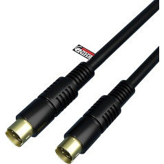 rhinocables S-Video Male to Male S-Video SVHS Cable Super Video TV Camcorder Graphics 4 Pin Mini DIN Wire S-VHS Gold Plated Connectors (7.5m)