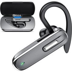 Гарнитура IKG Bluetooth V5.3, гарнитура с микрофоном, зарядный блок, светодиодный дисплей, Bluetooth-гарнитура, 100 часов работы, микрофон с шумоподавлен