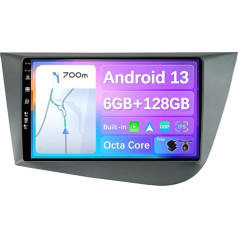 BXLIYER - 6G + 128G - Android 12 IPS автомобильное радио подходит для Seat Leon MK2 (2005-2012) - Wireless CarPlay/Android Car/DSP - LED камера и MIC - 9 дюймов 2 DIN - DAB рулевое колесо управл