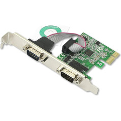 CERRXIAN 2-Port RS232 PCI Express Serial Card - DB9 Dual Channel 16C1050 UART - Serial Port PCIe Card - Serial Expansion Card