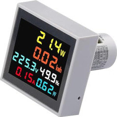 Мини ЖК-цифровой DIN-рейка электричество метр, 6-в-1 переменного тока 50-300V 100A цифровой AC метр KWh счетчик, цветной ЖК многофункциональный измери