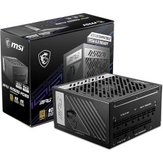 Блок питания MSI MPG A1000G PCIE5 EU Plug, 1000 Вт, 80 Plus Gold Certified, полностью модульный ATX 3.0, поддерживает GPU PCIe 5.0, японские конденсаторы 105°C, режим 0% RPM, плоск