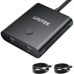 Unitek двунаправленный USB C переключатель 1 в 2 выхода/2 в 1 выход USB Switcher 2 компьютера совместно используют 1 устройство KVM переключатель 100 Вт пер