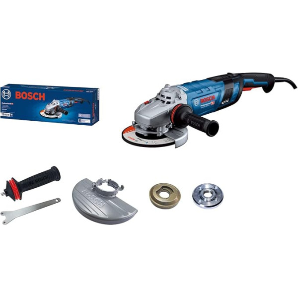 Bosch Professional Angle Grinder GWS 30-230 PB (KickBack Control и тормоз, защитный выключатель, в комплекте ключ с двумя отверстиями, зажимная гайка, быстрорегулируемы