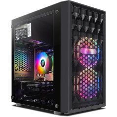 STGsivir Gaming Desktop PC, Radeon RX 560 4GB GDDR5, 10th Gen G5905 3.5GHz, 16GB RAM, 512GB SSD, WiFi 600M, BT 5.0, RGB Fan x 2, W11H64